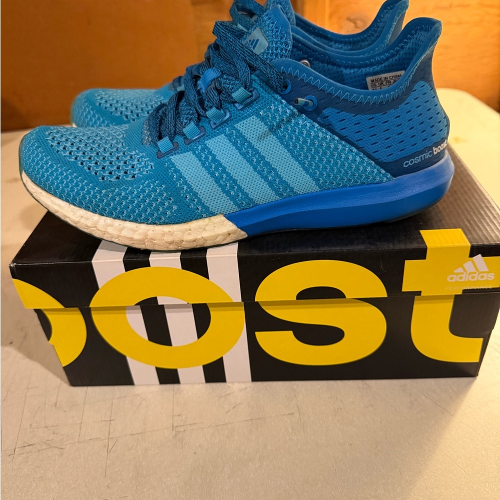 Adidas Blue Athletic Shoes Lightweight Knit Mesh